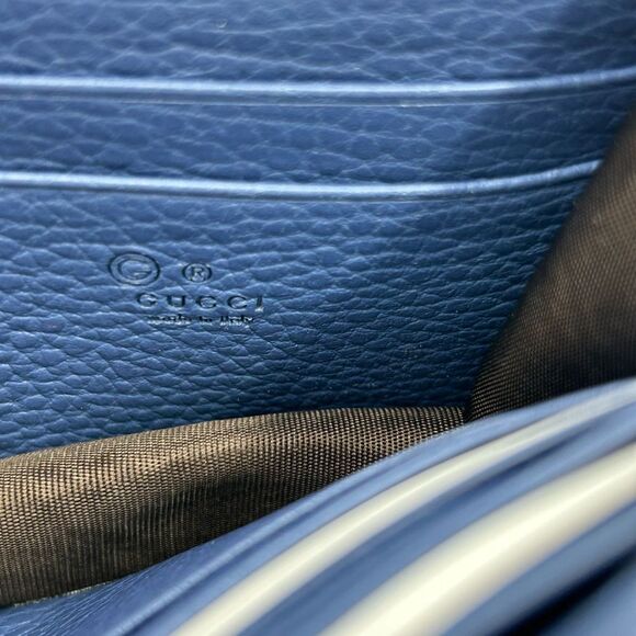 Women’s Gucci Caspian blue interlocking G wallet on a chain made in Italy - Picture 7 of 14